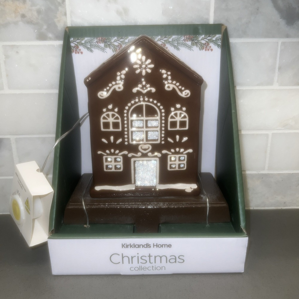 NEW-kirkland's Home Gingerbread Stocking Hanger That Lights Up